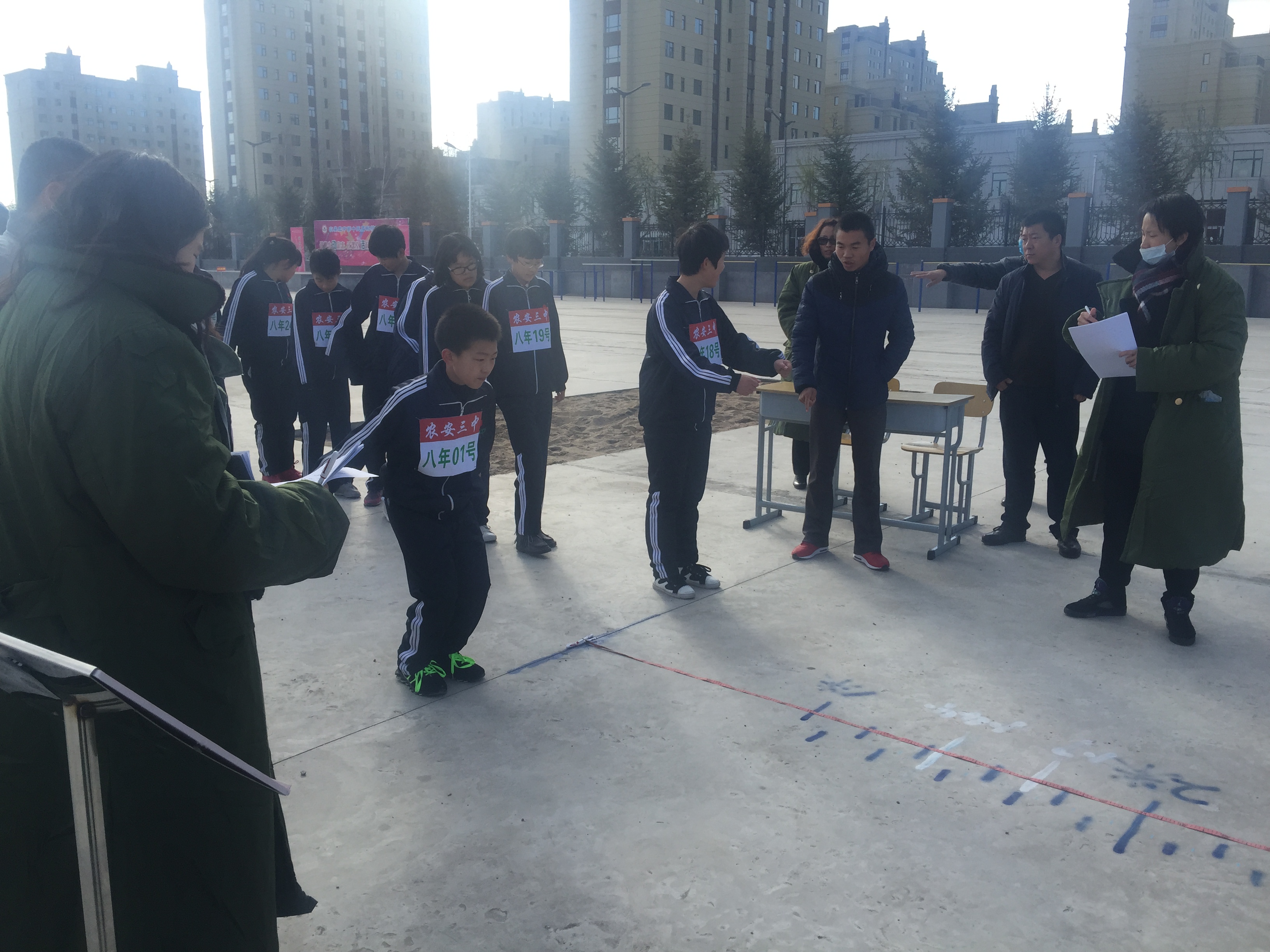 农安三中抽测现场